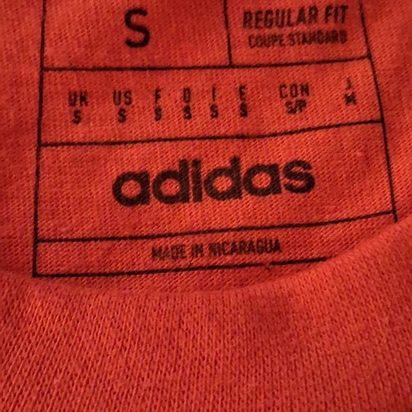Adidas Men's Short Sleeve Red Tee - Picture 4 of 4